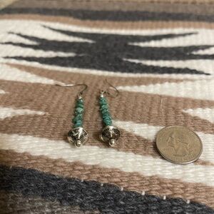 Sterling Silver with Turquoise Chip Earrings